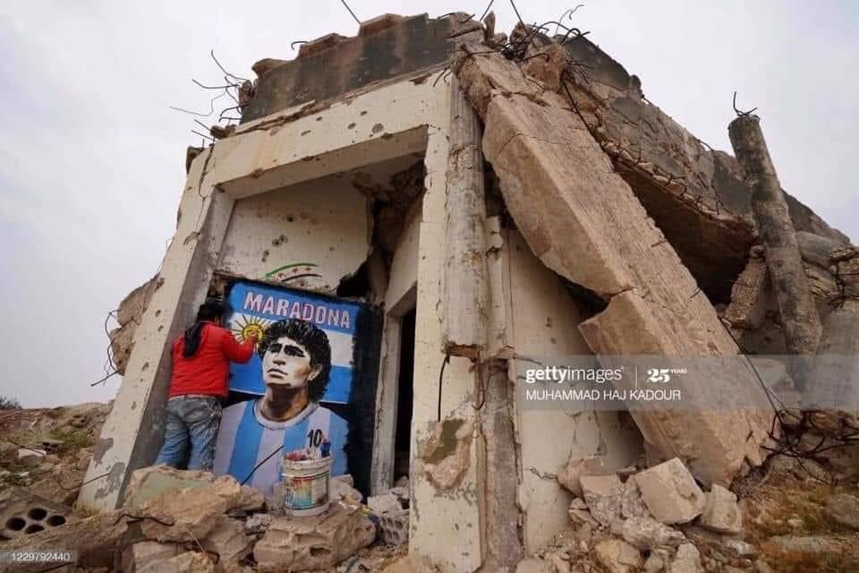 Raqqay's tweet photo. #Maradona #RIPMaradona 
#Syria #Idlib https://t.co/ZCcZMaSA89