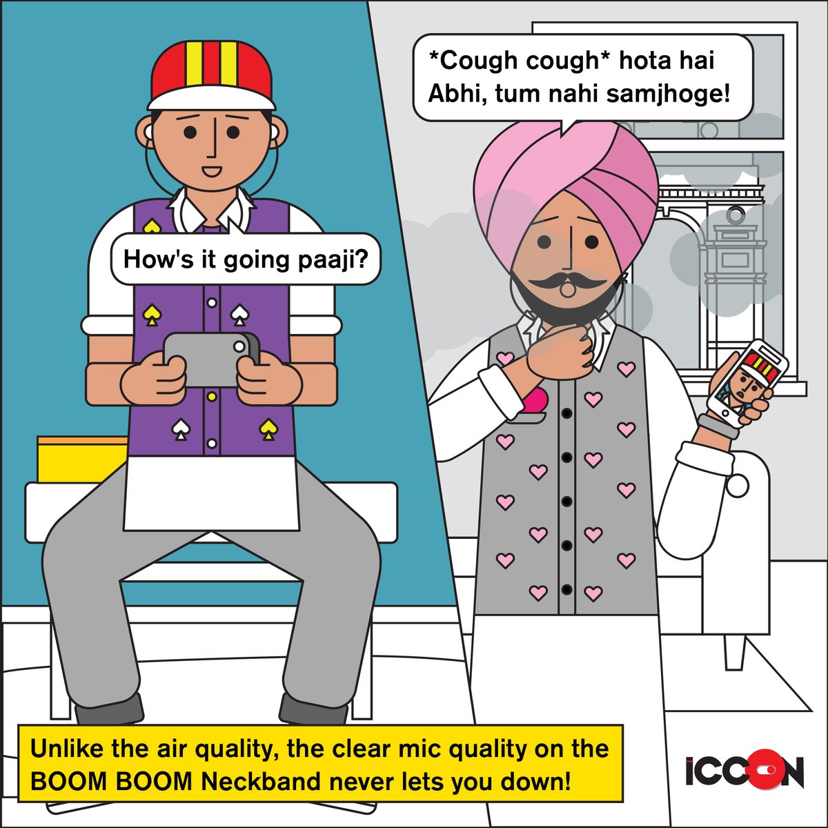Iccon_in's tweet photo. Karanveer may not be a fan of the air quality right now, but he loves the perfect mic positioning of the BOOM BOOM Neckband which gives him the desirable mic quality to converse effectively for upto 28 hours at a go!
#ICCON #differentlydifferent #designedtosolveproblems https://t.co/9uFUzpLvQw
