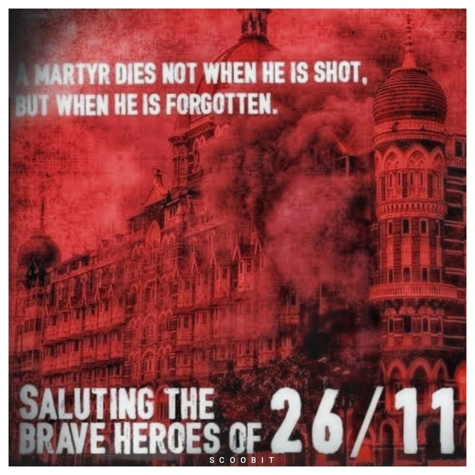 scoobit__'s tweet photo. Saluting all the brave heroes of 26/11 attacks on this 12th anniversary.
#attacks #salute #bravery #heroes #braveminds #martyr #military #police #army #veterans #security #MumbaiTerrorAttacks #MumbaiPolice #26november #Mumbai #MumbaiCity #martyrs #NeverForget #2611Attack https://t.co/LVMKlyGwcm