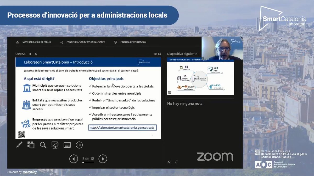 Xavier Martínez del laboratori SmartCatalonia, presenta la seva activitat, el funcionament de la iniciativa Observatori #SmartCatalonia i l'eina Tellfy 
#innovacióLocal