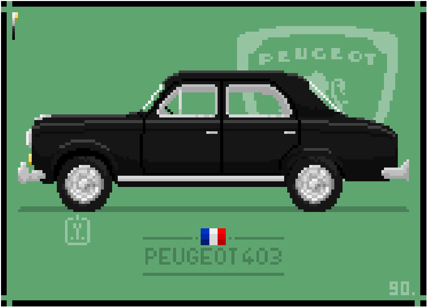 Back to the #peugeot 400 series with this #pixelart #peugeot403. Classical but still à reference.

#pexcelart #carpix #210yearswithpeugeot
