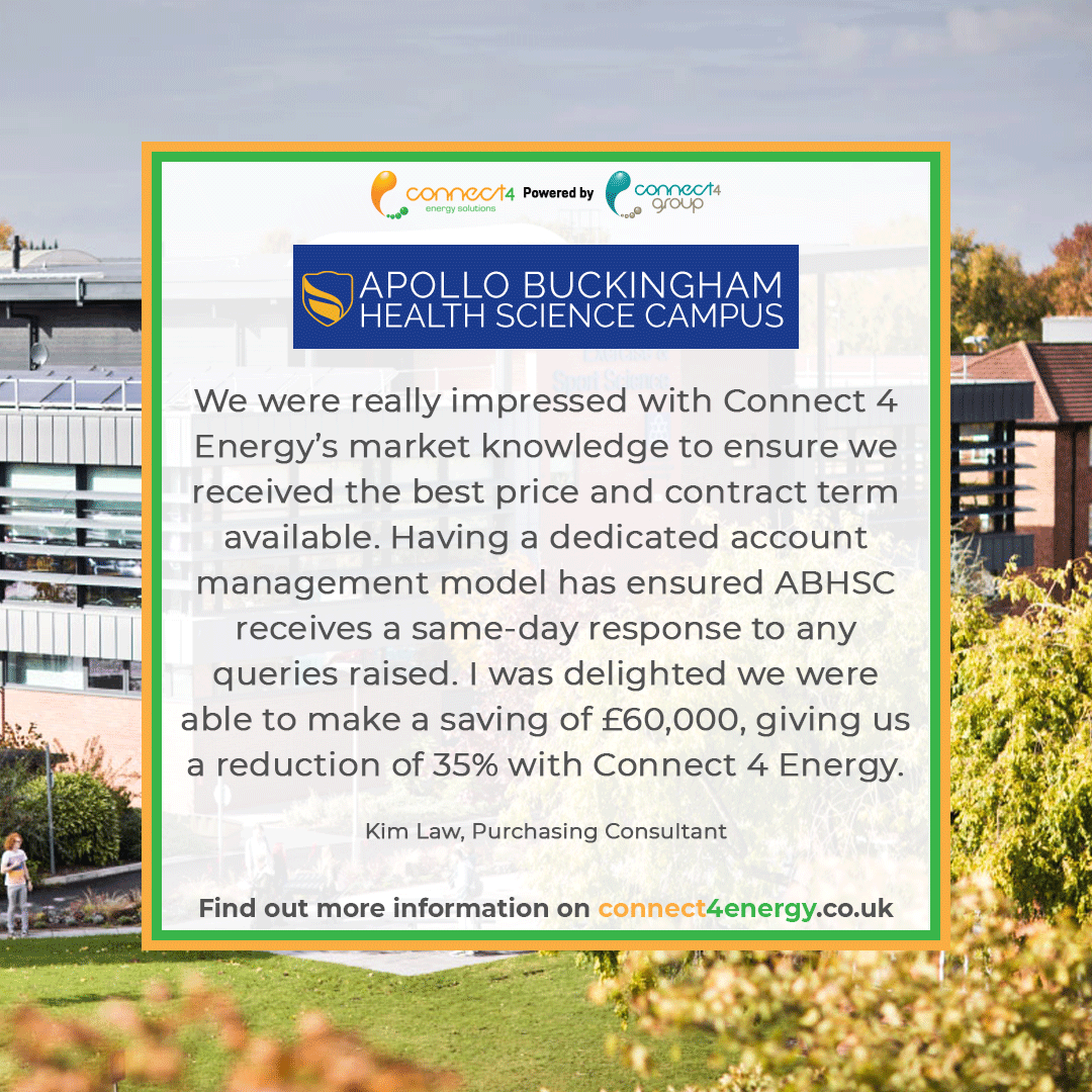 Connect4The's tweet photo. We switched energy provider for Apollo Buckingham Health Science Campus, a university dedicated to providing the latest techniques in medical education and research and educating students for a career in the modern healthcare environment.
#Connect4Energy #Savings #University https://t.co/zSs1TcSwSI