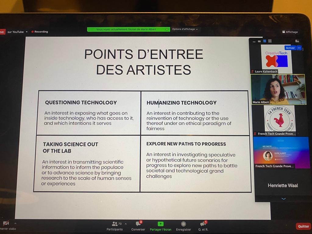 CreativeTech_By's tweet photo. @marie_albe : Questionner la tech, humaniser la tech, sortir  la science du laboratoire, explorer nouveaux chemins !  
#STARTSEU #FTGP #FTW https://t.co/0RicSn6rhv