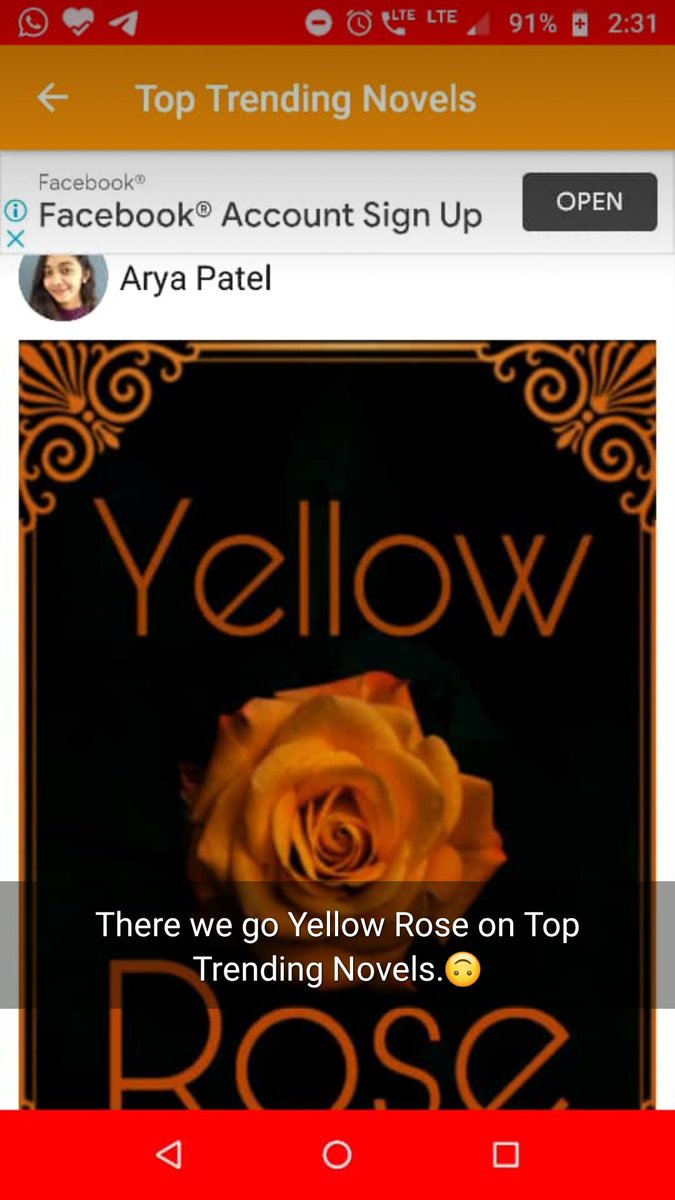 aspiringpen's tweet photo. A huge Thanks to my dear readers.
#yellowrose is now covering the list of top trending novels and popular novels on #matrubharti ☺️☺️ https://t.co/SdIiQYJIOy