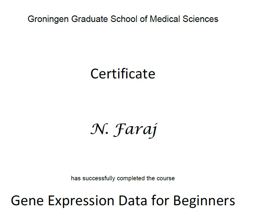 Nourafaraj89's tweet image. This course was the best online course I have ever taken. Now I could say gladly that I have started my first little baby steps in R programming 🎊🎉
The teacher was incredible. I will miss his classes. Thanks for the inspiration 🤩
#R_programming_language
#umcg #gene_expression