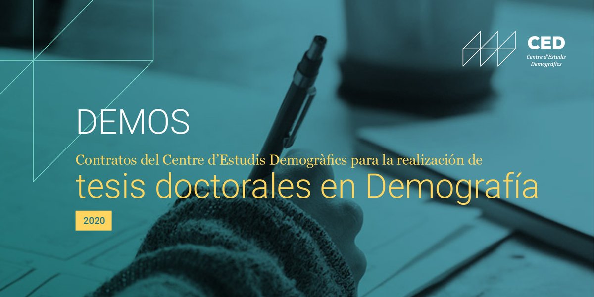 ¿Te interesan los retos demográficos? ¿Tienes vocación por la #investigación? ¿Quieres hacer la #tesis en #Demografía con nosotros? Ofrecemos 3 contratos DEMOS: ✅3 años ✅1285 € mes/bruto. Solicitudes hasta el 📆15/01/2021🔚 🔽 bit.ly/2Je7UGi @UABBarcelona @iCERCA