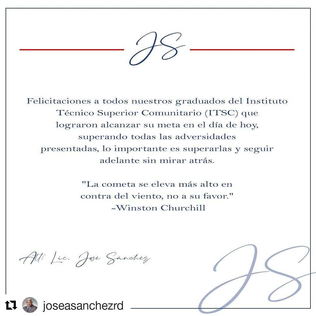 ITSCoficial's tweet photo. Palabras de felicitaciones de parte de nuestro rector @Joseasanchezrd para nuestros nuevos profesionales Técnicos Superior, de la IX Graduación Ordinaria celebrada este pasado 25 de noviembre 2020.
・・・

#SomosITSC 🇩🇴
#itscgraduación2020 https://t.co/xOWAKaIspO