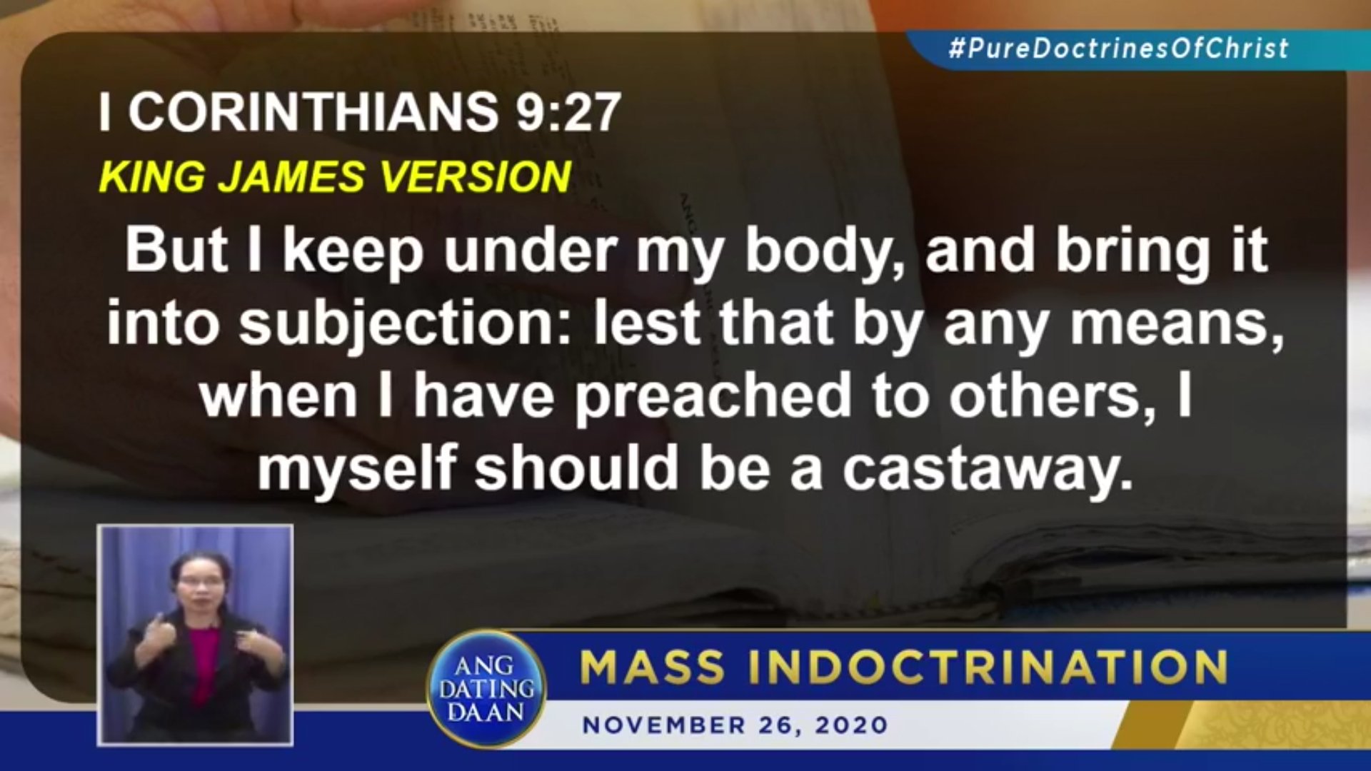 Jon Marcelo On Twitter: "#Puredoctrinesofchrist But I Keep Under My Body,  And Bring It Into Subjection: Lest That By Any Means, When I Have Preached  To Others, I Myself Should Be A