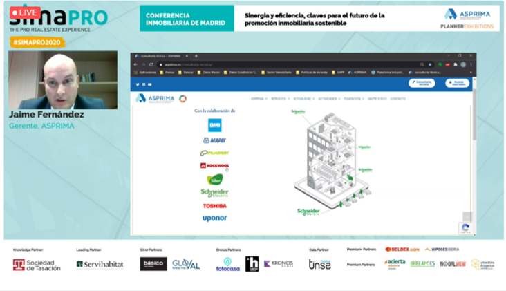 ASPRIMAdrid's tweet photo. Jaime Fernández, Gerente @ASPRIMAdrid presenta en #SIMAPRO2020 la nueva sección de consultoría técnica exclusiva para sus asociados, que desde un solo punto de contacto dará respuesta y soluciones para #vivienda a través de sus socios: acabados, domótica, instalaciones, etc. https://t.co/1cszzOaBnU