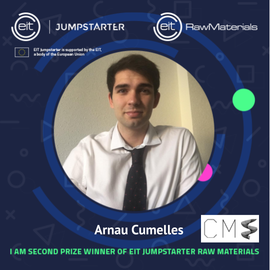 Happy to announce that I have been chosen second in the EIT Jumpstarter program, in the Raw Materials category. Special thanks to people like Natalia Dévora, who from ActuaUPM helped me a lot. Thanks a lot to the EIT Jumpstarter program. #EITJumpstarter #EITRawmaterials #CMS