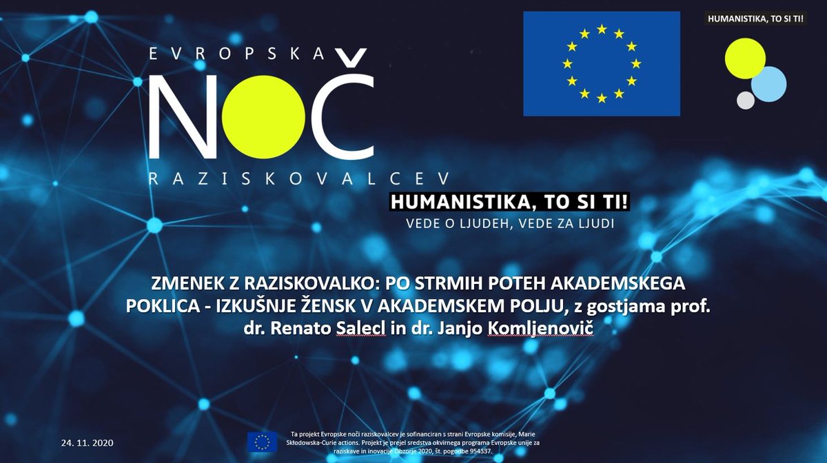 FFLjubljana's tweet photo. Spletni dogodek ➡️Zmenek z raziskovalko: po strmih poteh akademskega poklica - izkušnje žensk v akademskem polju z gostjama prof. dr. Renato Salecl in dr. Janjo Komljenovič. Dogodek bo potekal v okviru @humanistika  jutri ob 11.00 uri. Več ➡️https://t.co/yxwj4xdxqv. https://t.co/dZr5D9Y6he