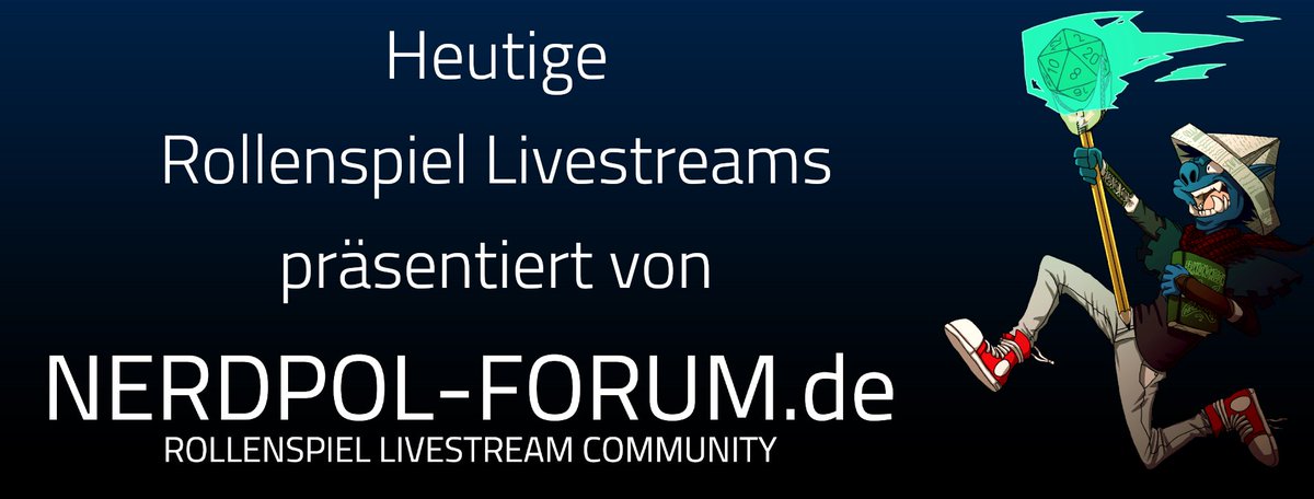 NerdpolForum's tweet photo. 20 Uhr - #dnd5e Journey to Ragnarok by @Mischka_RPG
https://t.co/l595udEstv
21 Uhr - #dersprawl Neuroactive by @Poeletto
https://t.co/4ZvfLmXYBa
(2/2) #pnpde #nerdpolforum #Rollenspiel #PenandPaper #actualplay https://t.co/dZXFvroEog