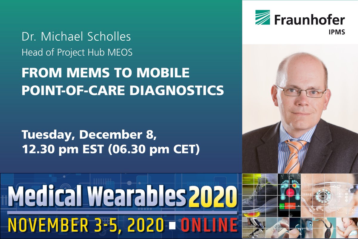 FraunhoferIPMS's tweet photo. Auf der #MedicalWearables wird Dr. Michael Scholles einen Vortrag zum Thema #Medizinische Wearables halten - ein vielversprechendes Thema wie wir finden! Wann? Am 08.12. um 18:30(MEZ).
https://t.co/7UPJeyu0BJ
@microtechv #fraunhoferipms #fraunhofer #technology #sensors #meetIPMS https://t.co/x5W55JmQ3D
