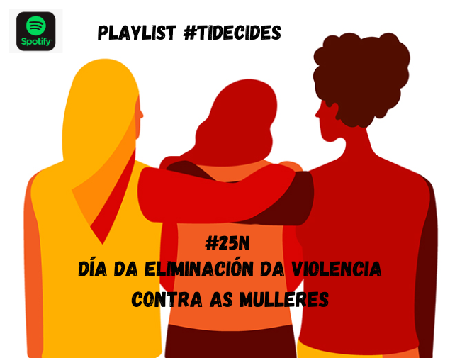 bibcoruna's tweet photo. A #música tamén forma parte da nosa campaña #25N. Na playlist #TiDecides recollemos unha selección de cancións comprometidas cunha sociedade libre de violencia de xénero. Sube o volume e dálle ao play!
👉https://t.co/wPea7FErNY
#BibliotecasSTOPViolencia #RecomendamosBMC #Playlist https://t.co/DooLBz0lBN