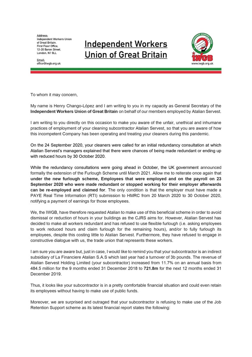 IWGB Cleaners & Facilities Branch tweet media