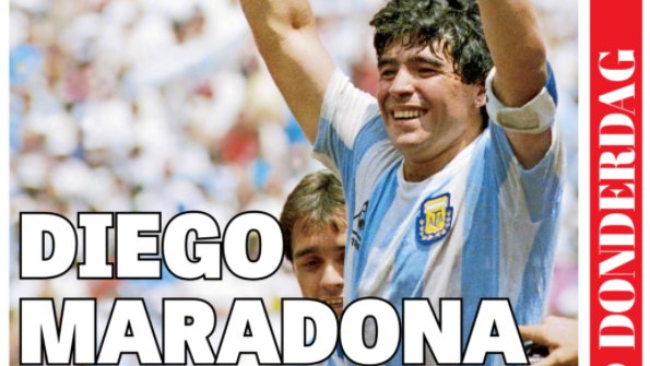 Netherlands:De Telegraaf - 'Adios Diego' - 'No more beautiful entertainer than Maradona'