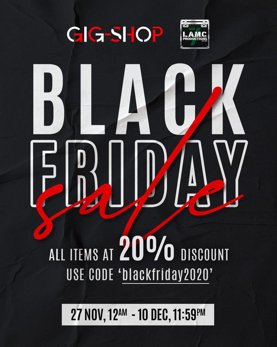 lamcpresents's tweet photo. Enjoy 20% discount on ALL ITEMS at #GigShop's Black Friday Sale starting this November 27!
Shop via https://t.co/ZHW1wWsaW6 and use the code: blackfriday2020
Promo runs 27 Nov, Friday 12am until 10 Dec, Thu 11:59pm SGT.
#BlackFriday #BlackFridaySale #Sale #SuperSale #ShopSG https://t.co/ORnMi3lBu0