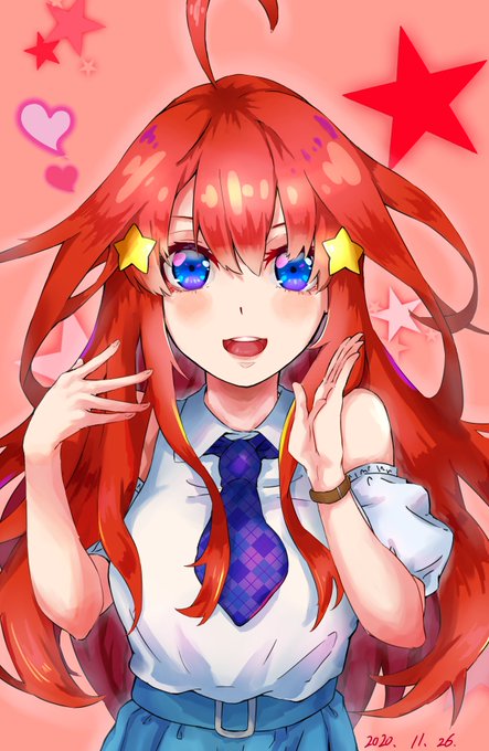 えくれあ448さんがTwitterに投稿した中野五月(五等分の花嫁)のイラスト。