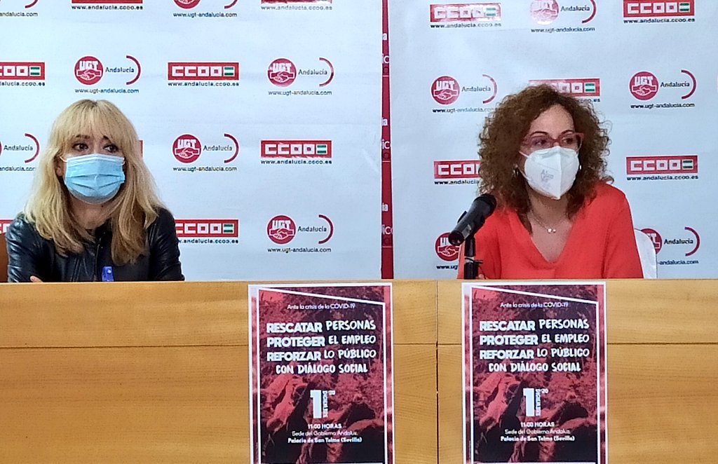 ccooandalucia's tweet photo. 🎙️RUEDA DE PRENSA | ‼️Analizamos con @UGT_Andalucia los #PresupuestosAND2021. @nurialomar: "durante la pandemia los sindicatos hemos estado al frente para atender a lxs trabajadorxs y para evitar que se lesionaran derechos". https://t.co/Sjwk2P1Qr9