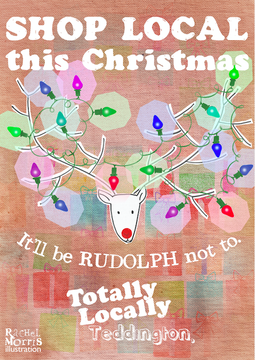 Poster created a few years ago by lovely local illustrator and TLT contributor  @dustytrink  #ShopLocal  #Teddington  #Independents  @1totallylocally  #Christmas2020