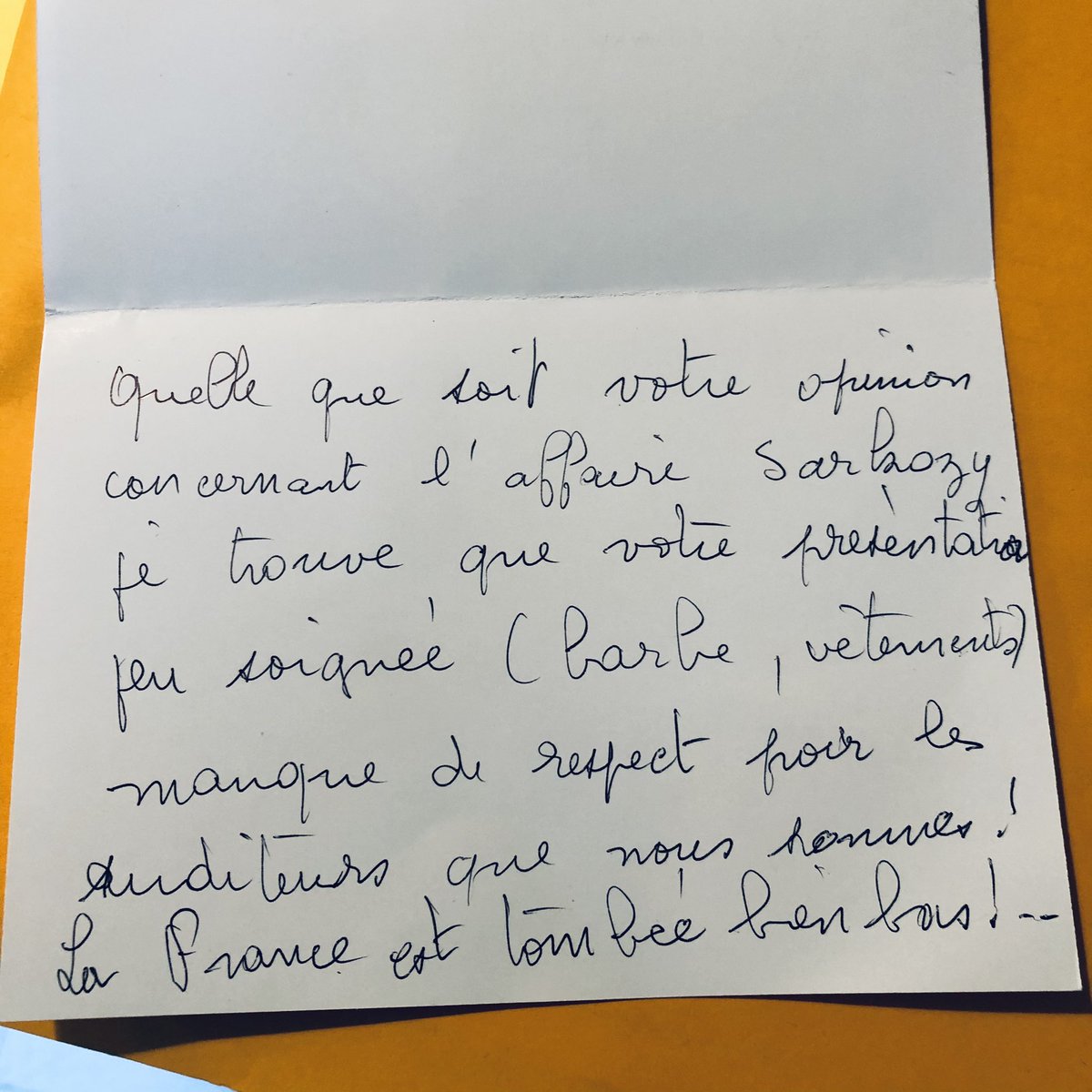 Meilleur courrier reçu au journal. 

Anonyme, cela va sans dire.