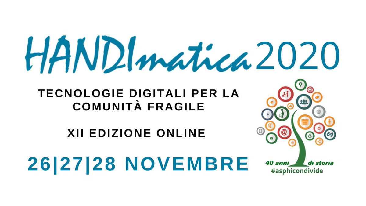 Raiofficialnews's tweet photo. #RaiPubblicaUtilità è media partner di #HANDImatica2020, la mostra-convegno sulle tecnologie digitali a supporto di disabili e anziani ➡ https://t.co/hdDenCtjjR
Tutte le info ➡ https://t.co/22CNDXmbRO
@FondazioneAsphi https://t.co/TMBqi7EIT0