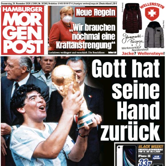 Germany:Bild - & #39;In God& #39;s hands& #39;Hamburger Morgenpost - & #39;God has his hand back& #39;