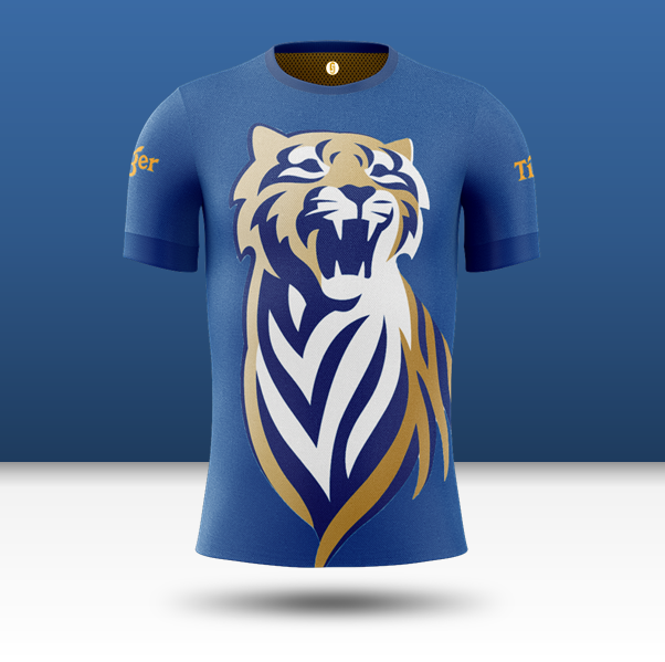 17.  @tigerbeeruk - Wow. This one's a beut. It's time for a Tiger kit! The beers logo tiger taking centre stage in this stunning jersey from the Indian giants.