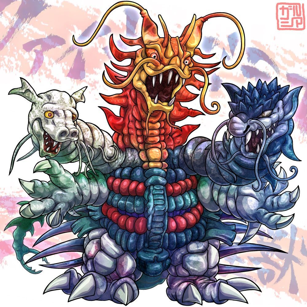 ウルトラマン80 第35話に登場した三つ首怪獣ファイヤードラコを描きました や ガルシア ほぼ毎週ウルトラ怪獣絵のイラスト ウルトラマン80 第35話に登場した三つ首怪獣ファイヤードラコを描きました や ガルシア ほぼ毎週ウルトラ怪獣絵のイラスト
