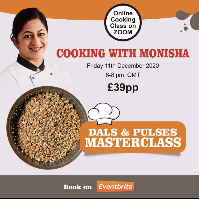 Brand new and one off online Dals and Pulses Masterclass where you’ll learn to sprout pulses, cook the easiest red bean curry ever and make perfect Dals including the gorgeous Dal Makhani 
Please book soon as the prep work for this class begins a few days in advance!