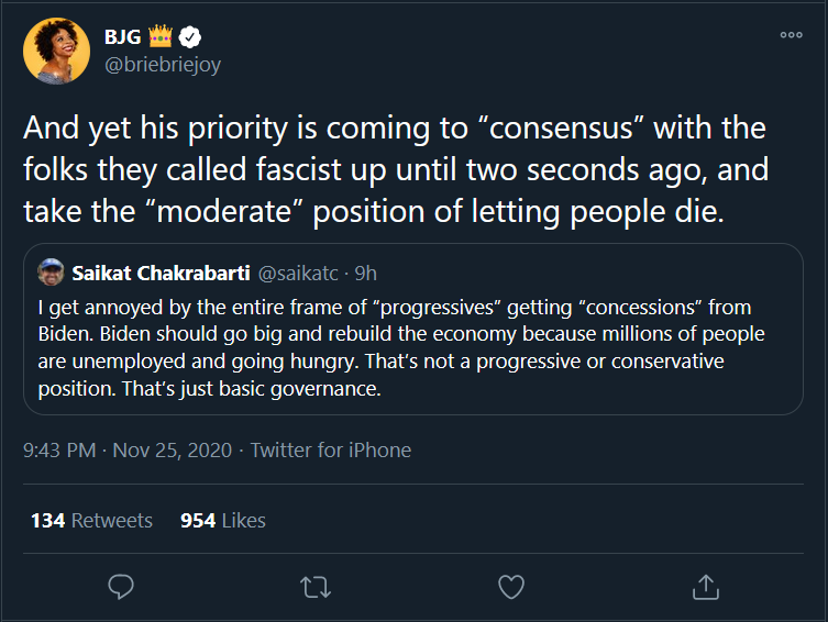 At the same time, start looking for prominent leftists that understand this system as a framework for you to learn from.  @briebriejoy is a great example. Look at how she picks out popular narratives and *discredits* them. 19/