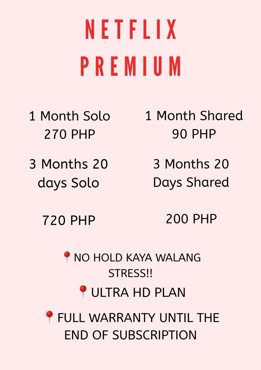 prems_home's tweet photo. SINO PA WALANG NETFLIX AT SPOTIFY? DM NIYO KO NOW‼️

✅NETFLIX PREMIUM
📍SOLO/SHARED
1 MONTH 
3 MONTHS 20 DAYS

✅SPOTIFY PREMIUM
📍NEW / RENEW
✅1, 3, 6, 8, 12 MONTHS AVAILABLE‼️

PRICELIST BELOW✨

MURA NA LEGIT PA👌💯

MOP: GCASH, LOAD (+20) https://t.co/3msLqU4yeM