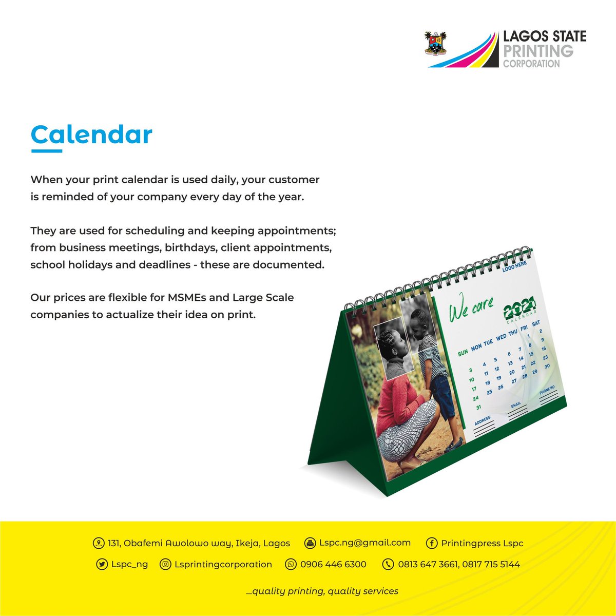 #Calendar2021 #Tablecalendar #Prints #Printing #LagosPrinting