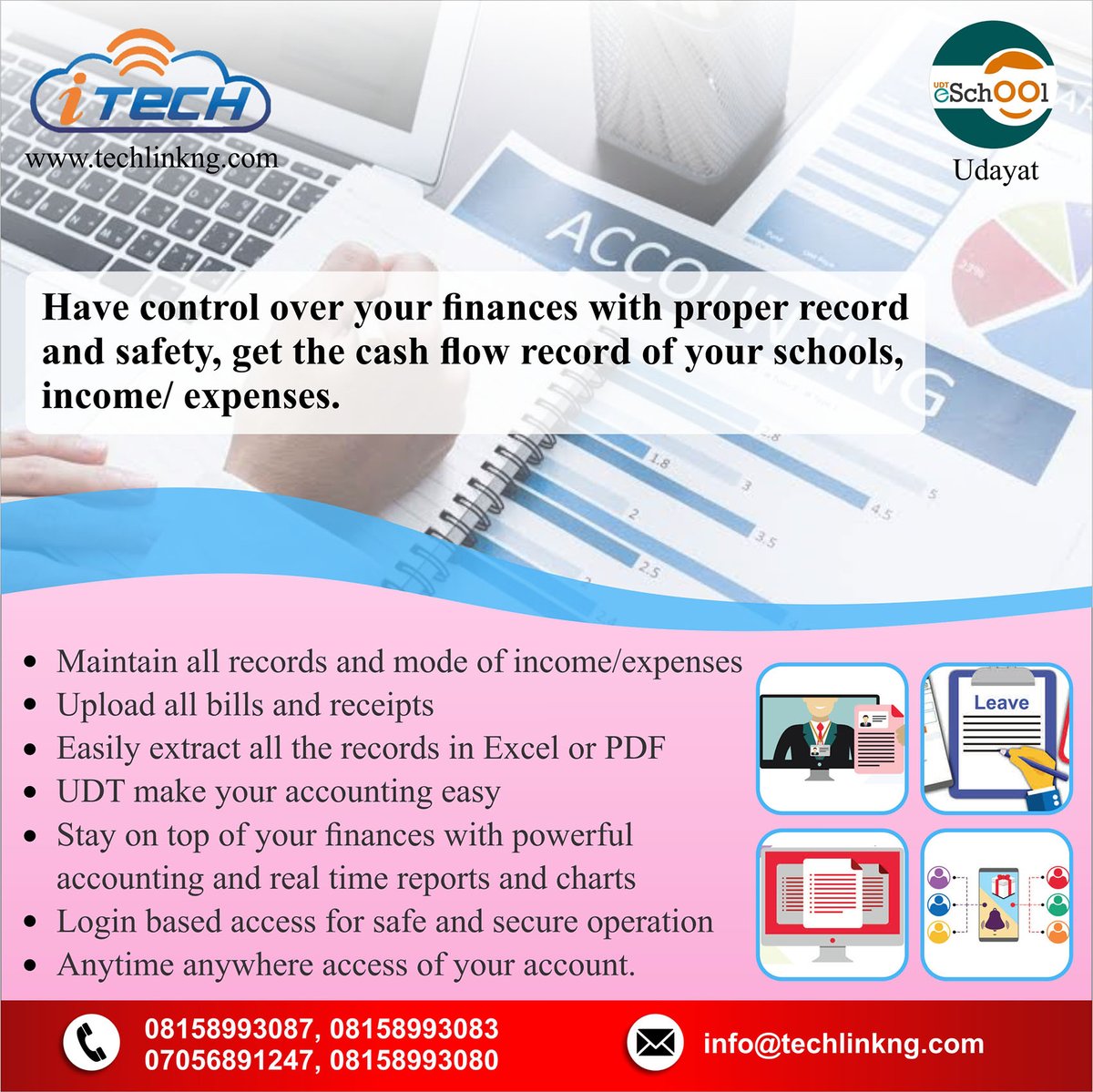 TechLink5's tweet image. Have control over your finances with proper record and safety, get the cash flow record of your schools, income/ expenses.
Visit: techlinkng.com
to start now.