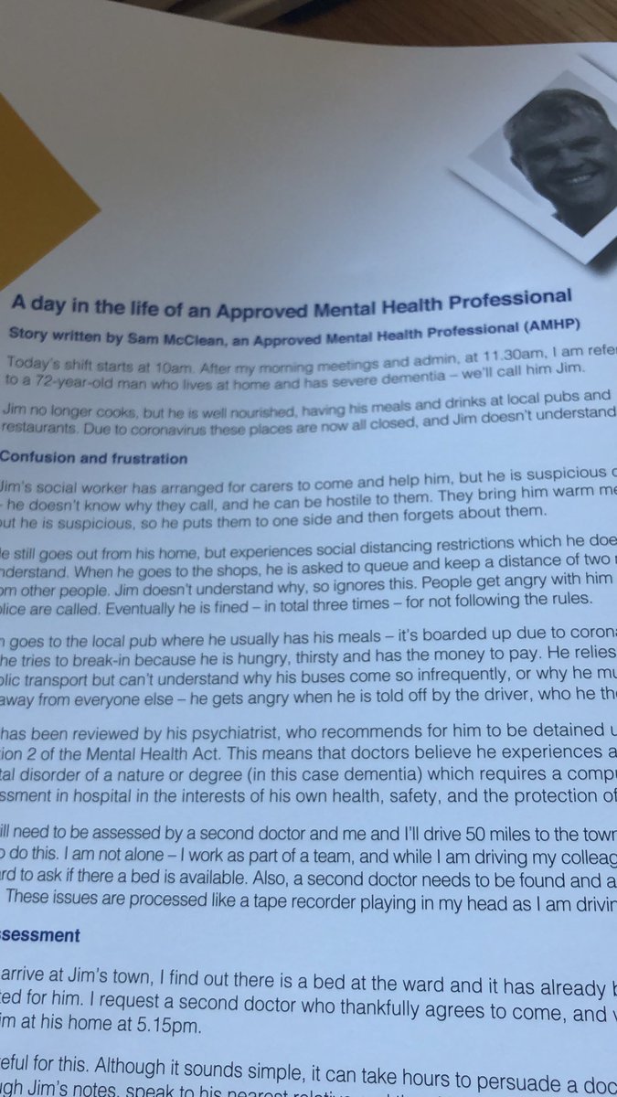 SWAdultPSWs's tweet photo. What’s this another Social Worker from the South West sharing what they do? This time it’s Sam McClean an AMHP from @SomersetCouncil  talking about his experiences of working during the pandemic @socialworkaward #SWA20 #BeInspired https://t.co/xGnQzBzjlq