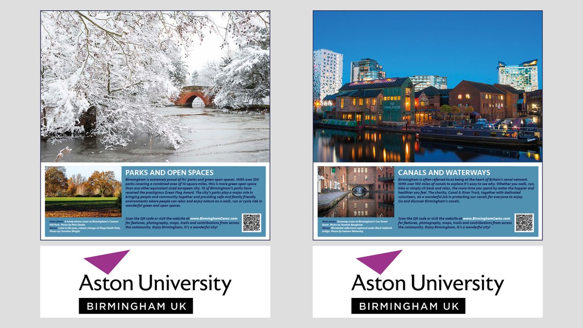 BirminghamWeAre's tweet photo. Thank you @AstonUniversity the Guardian Universities University of the Year (2020) for supporting our Birmingham Gems Charity Calendar for 2021 - not just a calendar but a massive promotion (offline & online) of the City, its Culture & Community. Thanks so much - #BirminghamGems https://t.co/p7taPwpuyv