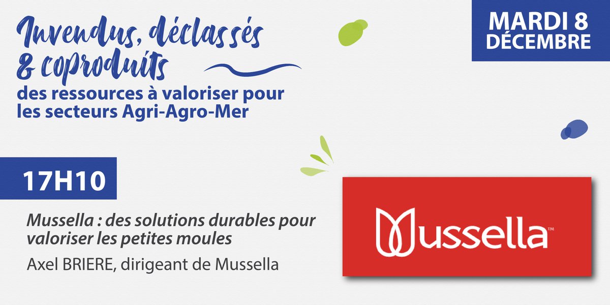 AC3Atlantique's tweet photo. [WEBINAR Invendus, déclassés &amp; coproduits]

📣 Axel BRIERE, dirigeant de #Mussella témoignera sur la valorisation des petites moules 🌊

Inscription: https://t.co/5Q9OYmvhkr 
Programme: https://t.co/yrFL00he60 
#FoodHeroes #FoodWaste #Innovation #Mer #Bretagne https://t.co/zkLNUnrhaN
