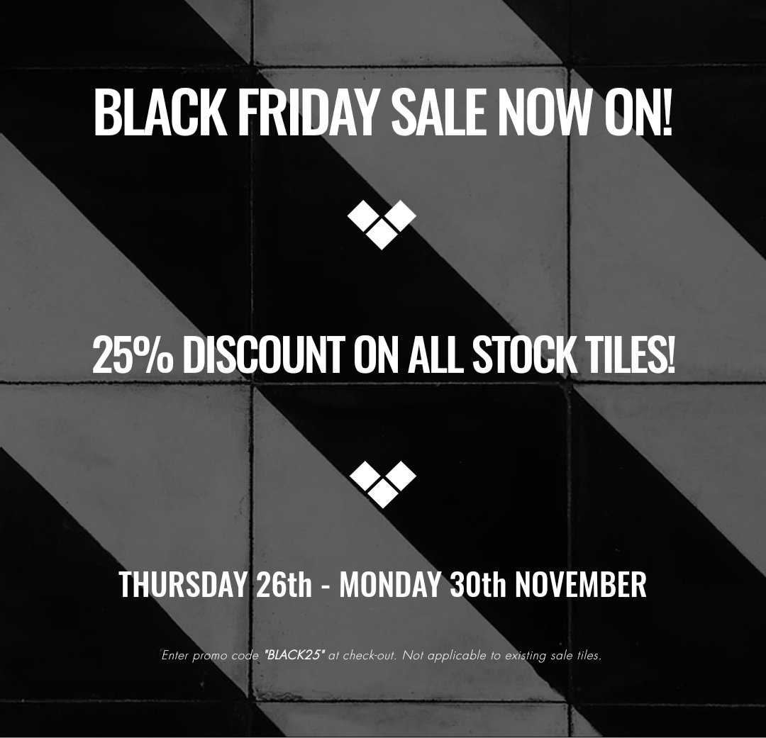 MasterTiles_'s tweet photo. ** OUR BLACK FRIDAY SALE HAS NOW STARTED 25% OFF ALL STOCK TILES AND UP TO 50% ON SELECTED LINES **

https://t.co/xjiJjDmUgX https://t.co/HqHNdPncdt