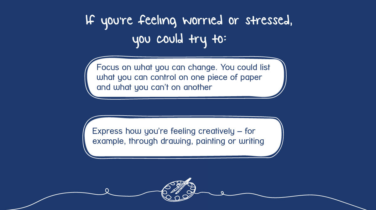 You may feel stressed or scared because you live somewhere with rising infection levels and you think that you or someone you care about has a higher risk of infection than before. 5/5