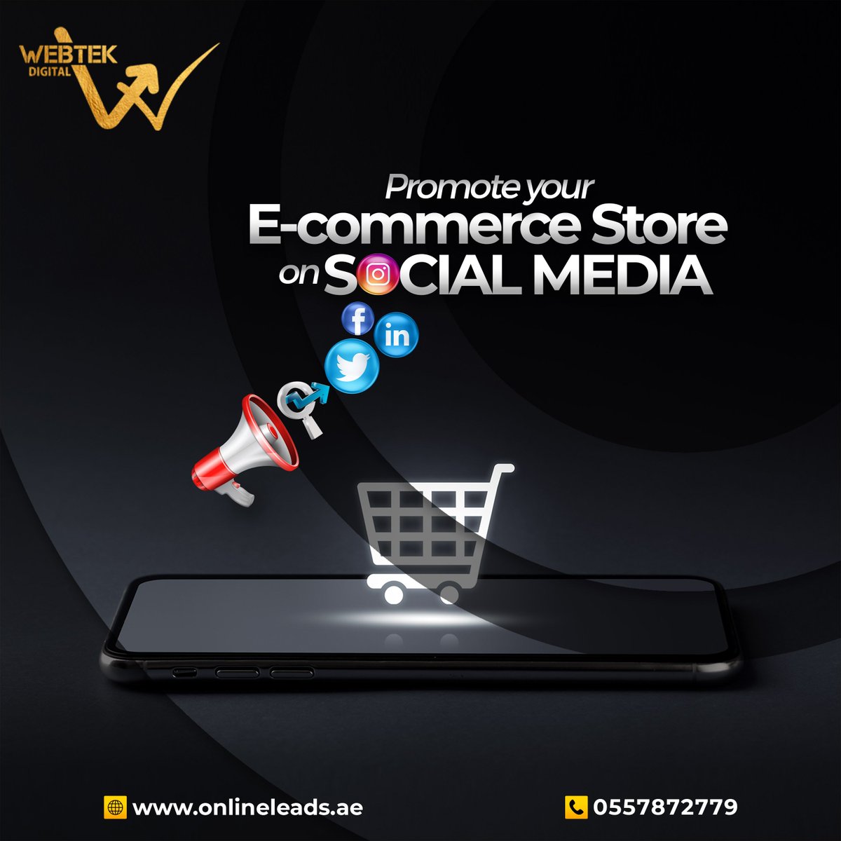 WebTekDigital's tweet image. Promote your e-commerce, engage &amp;amp; generate revenues via Social media marketing.
#ecommerce #onlinebusiness #socialmedia #socialmediamarketing #digitalworld #marketingstrategies  #brandgrowth #onlinemarketing #digitalmedia #webtekdigital #webtekdubai #dubai #webtekdigitaldubai