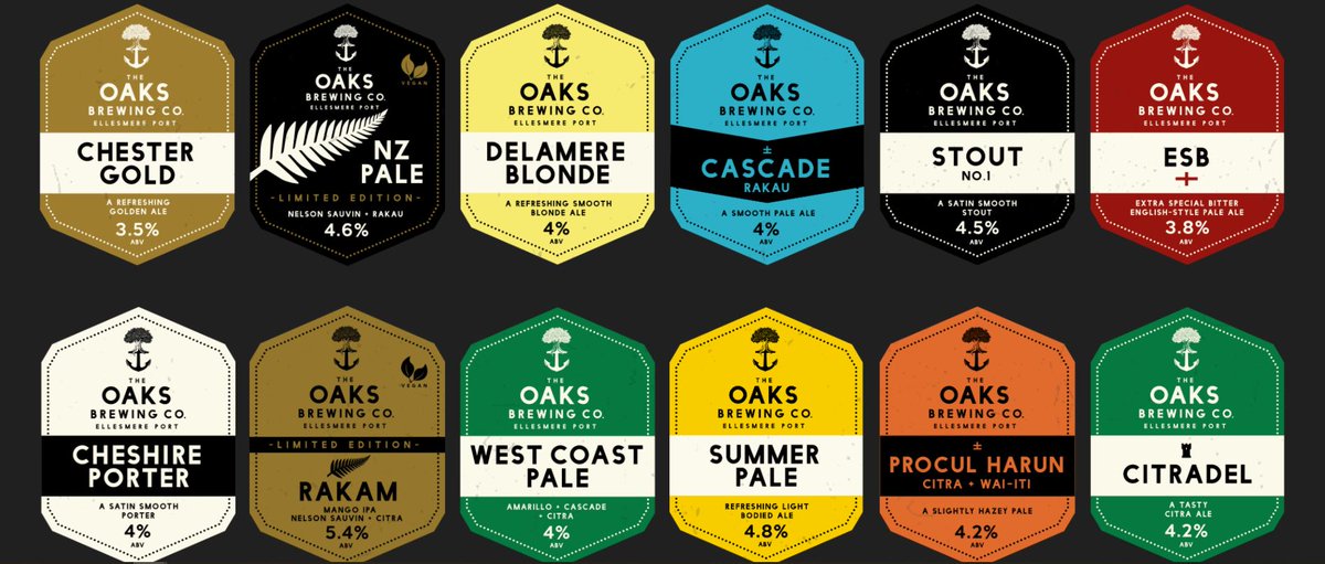 OaksBrewing's tweet photo. We love the colours in our beer labels. Does anyone else choose a beer based on the label design? or is that just me? #beerlovers #beerlabels https://t.co/T98GngTAin