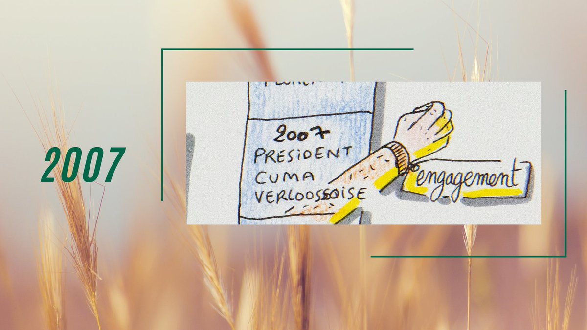 2007 : Engagement et présidence de la CUMA. Recherche de production nouvelles pour pérenniser l’exploitation : La pommes de terre en CUMA. Simplification des pratiques, recherche de labellisation et de prix plus rémunérateurs… en vain