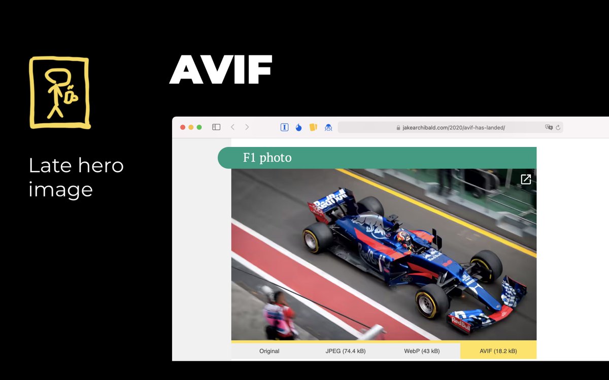 10) AVIFJake Archibald’s article:  https://jakearchibald.com/2020/avif-has-landed/