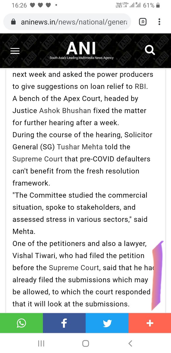 VISHALT12039545's tweet image. Moratorium extension PIL will be heard Tomorrow. My stand is same, No Restructuring or any other scheme is going to give prompt relief.
And now situation is worse as due to Second wave of COVID19.
ONLY MORATORIUM EXTENSION IS LIFE SAVING RELIEF.