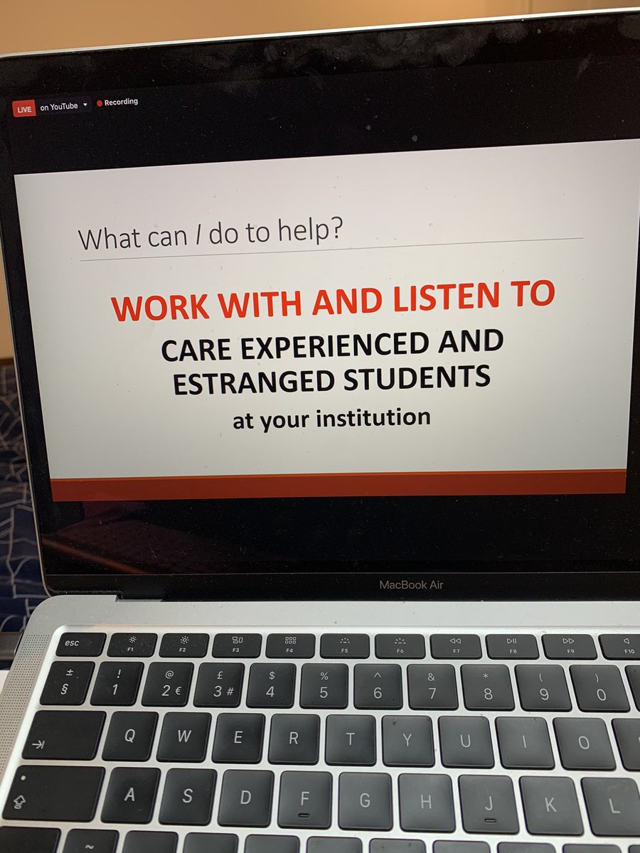 KatharineSJ's tweet photo. Talking at @UniversitiesUK conference today about the impact of covid on care experienced students. Totally agree with this from @AmieWaterman97 - work with and listen to care experienced & estranged students - their experiences and needs will all be different https://t.co/9JZTclzDMw