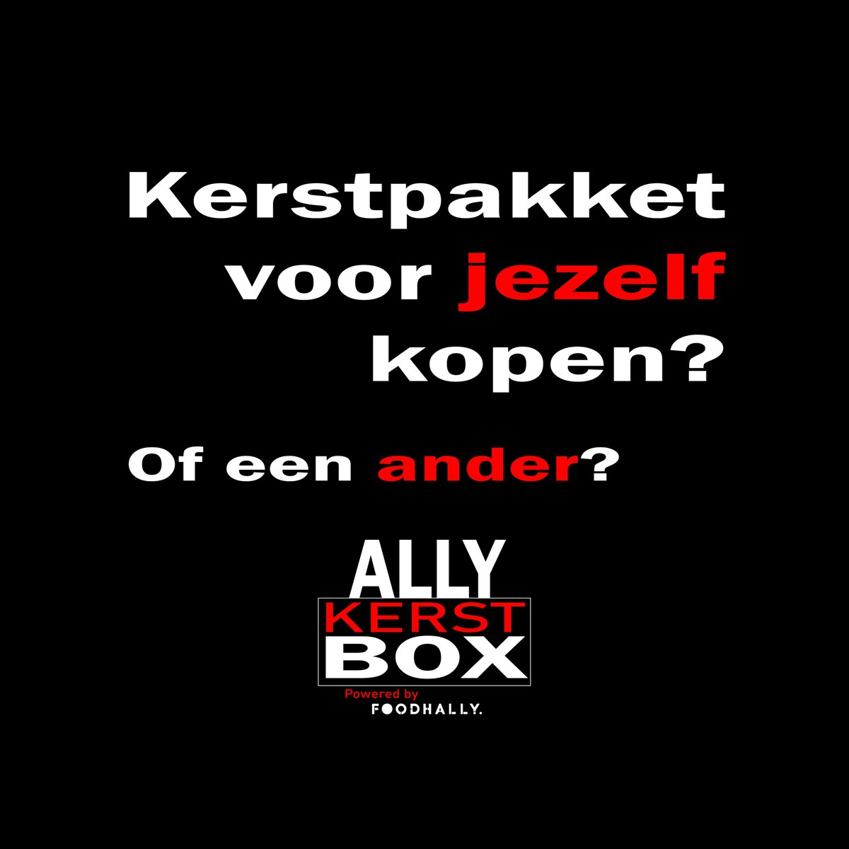 Is het ok een kerstpakket te kopen voor jezelf? 
Of voor wie zou jij er één bestellen?

De ALLY Kerst Box, vol producten van lokale ondernemers. Eten, drinken, maar ook sport en cultuur zijn vertegenwoordigd. 

Vanaf maandag 30 november te bestellen!

#SteunALLY #ALLYBox #kerst