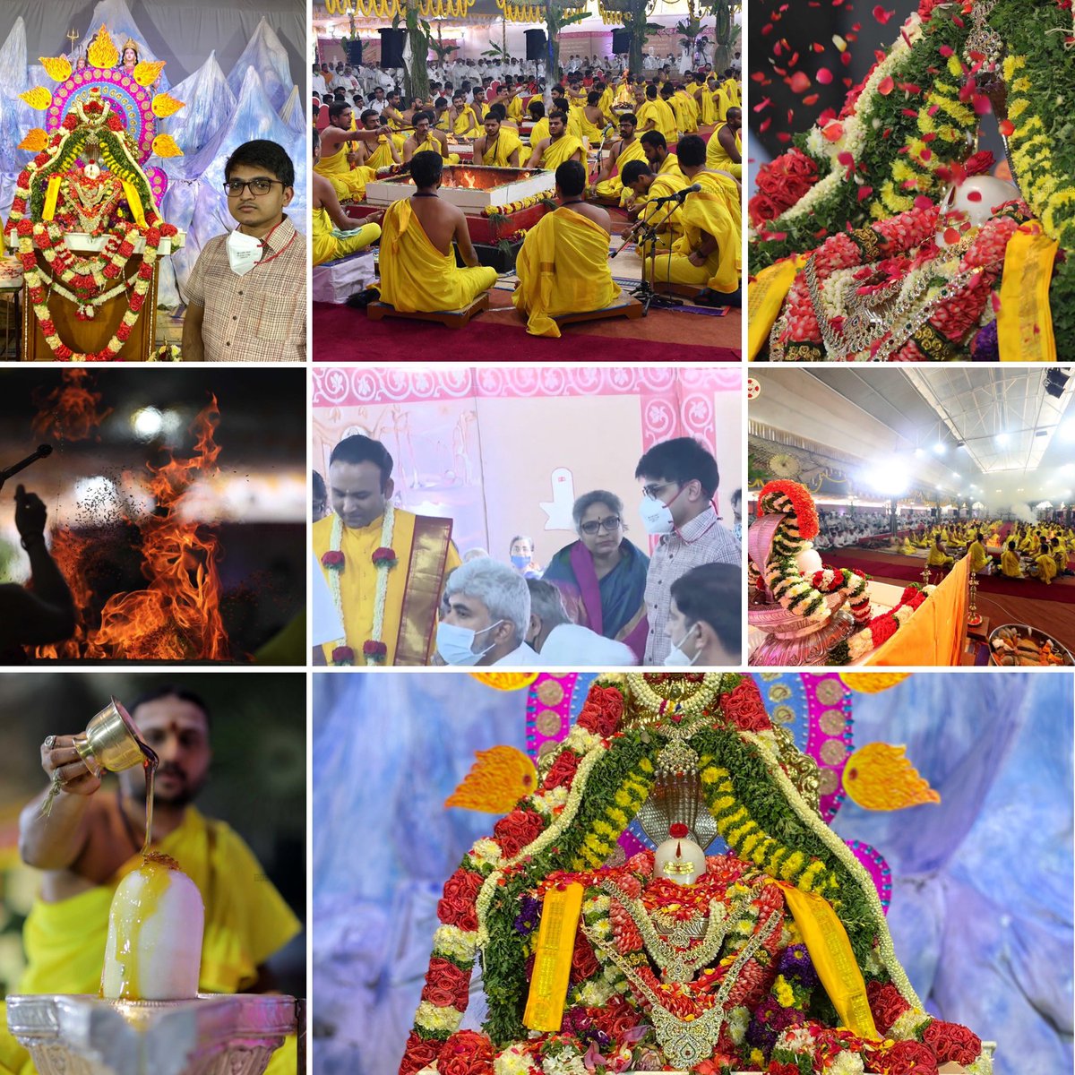 PrithviHalappa's tweet photo. On the occasion of 95th Birthday of Sri Sathya Sai Baba celebrating 95 years of “Love in Action” took part in the Maha Poornahuthi of the Athi Rudra Maha Yagna at Sri Sathya Sai Grama, Muddenhalli and prayed for the Happiness, Peace,& Health of all.
#loveinaction #prithvihalappa https://t.co/A7VtMR7Qze
