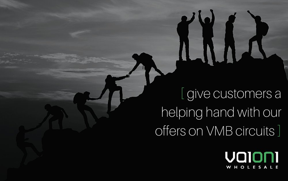 Give a helping hand to your customers with our fantastic offers on VMB circuits. Offer 1: Free rental with guaranteed delivery timescales. Offer 2: Free installation fees - there's something for everyone. Talk to us now bit.ly/34BEglt