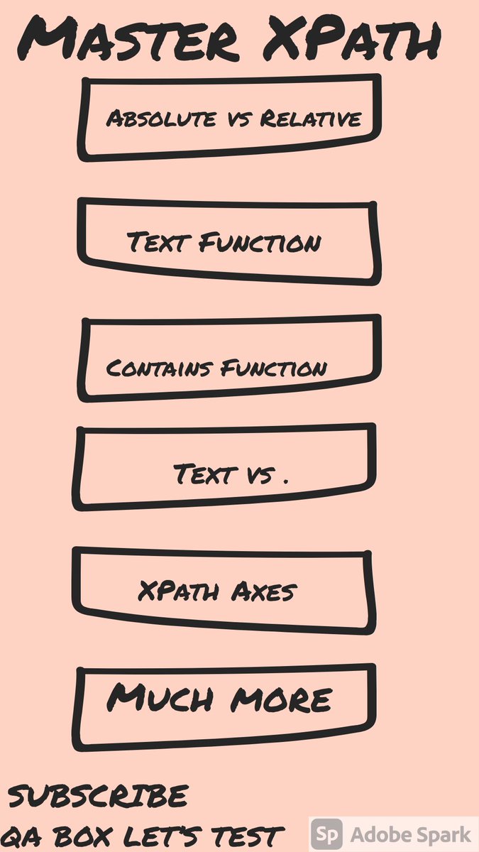 qabox_letstest's tweet image. #xpath
#xpathintesting
#softwaretesting
#locatewebelements
#elementlocators

Master XPath for UI Automation Testing youtube.com/playlist?list=… via @YouTube