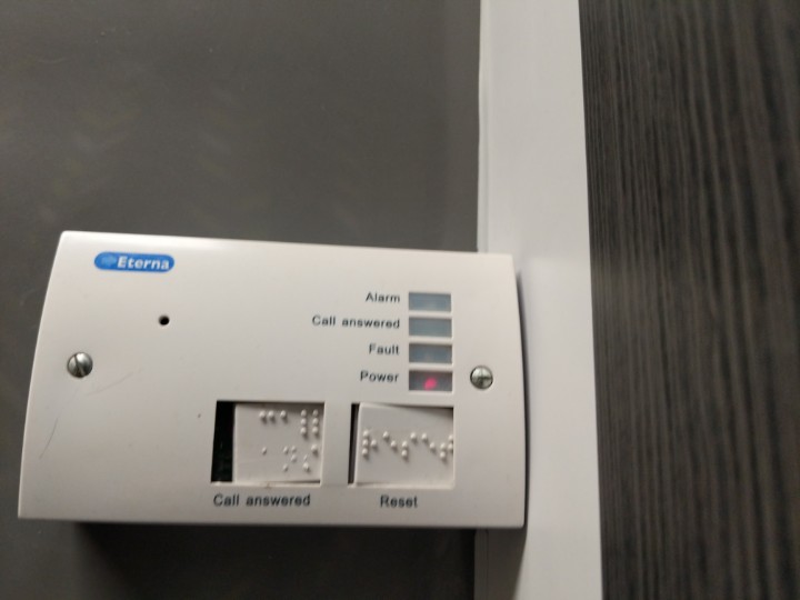 PAVATech's tweet image. This things go through so much abuse... Sitting there on the wall in the corner of a toilet, minding it's own business. #lifesafety #EmergencyAssistance